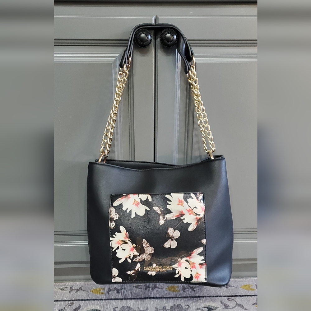 Marc New York Andrew Marc Floral Black Shoulder Bag⚜️🖤⚜️